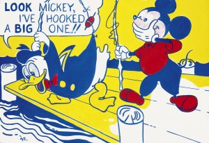 Roy Lichtenstein, American (1923-1997). Look Mickey, 1961. Oil on canvas. 121.9 x 175.3 cm (48 x 69 in). © National Gallery of Art. The National Gallery of Art. Dorothy and Roy Lichtenstein, Gift of the artist, in Honor of the 50th Anniversary of the National Gallery. 